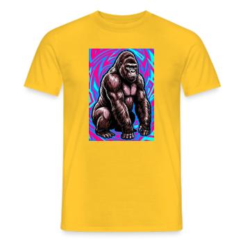 gorilla - Men's T-Shirt - yellow - Front - AI Model Male 178 dark (178cm)