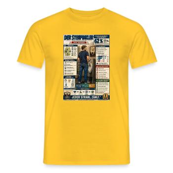 Der Stehpinkler – jeder Strahl zählt - Männer T-Shirt - Gelb - Vorne - AI Model Male 178 dark (178cm)