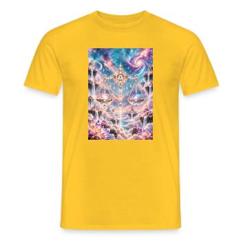 Himmelswaage im Sternenreich - Männer T-Shirt - Gelb - Vorne - AI Model Male 178 dark (178cm)
