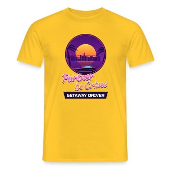 Getaway Driver Partner - Männer T-Shirt - Gelb - Vorne - AI Model Male 178 dark (178cm)