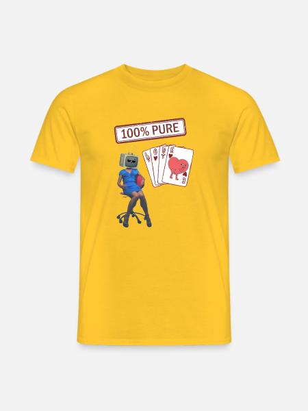 TechHeart Liebeskarten - Männer T-Shirt - Gelb