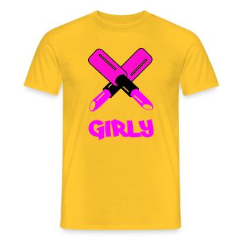GIRLY Neon Cutout Typography - Männer T-Shirt - Gelb - Vorne - AI Model Male 178 dark (178cm)