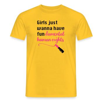 fun - Men's T-Shirt - yellow - Front - AI Model Male 178 dark (178cm)