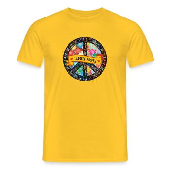 Flower Power - Men's T-Shirt - yellow - Front - AI Model Male 178 dark (178cm)