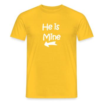 He is mine - Men's T-Shirt - yellow - Front - AI Model Male 178 dark (178cm)