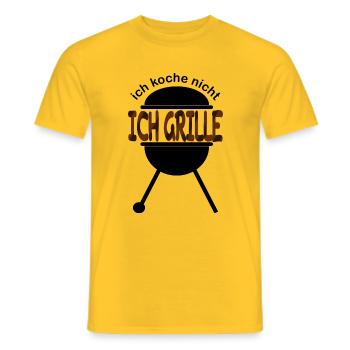 Ich koche nicht, ich grille - Männer T-Shirt - Gelb - Vorne - AI Model Male 178 dark (178cm)