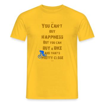 Le bonheur pour les motards - T-shirt homme - jaune - Devant - AI Model Male 178 dark (178cm)