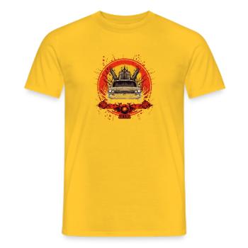 1 Voiture de course, explosion, bolide - T-shirt homme - jaune - Devant - AI Model Male 178 dark (178cm)