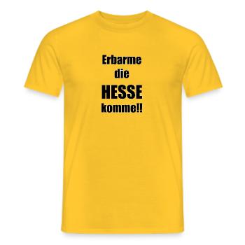 Erbarme, die Hesse komme!! - Männer T-Shirt - Gelb - Vorne - AI Model Male 178 dark (178cm)