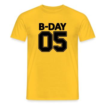 Numéro 05 Numéro / 5ème anniversaire / 5 ans - T-shirt homme - jaune - Devant - AI Model Male 178 dark (178cm)