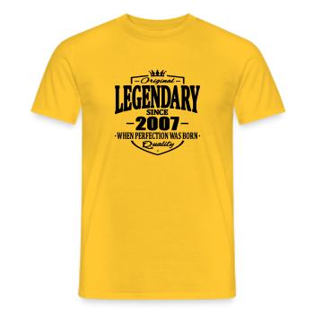 Legendary since 2007 - Men's T-Shirt - yellow - Front - AI Model Male 178 dark (178cm)