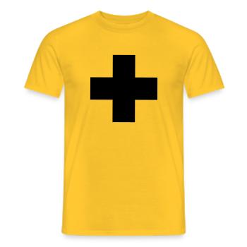 Kreuz Symbol - Männer T-Shirt - Gelb - Vorne - AI Model Male 178 dark (178cm)