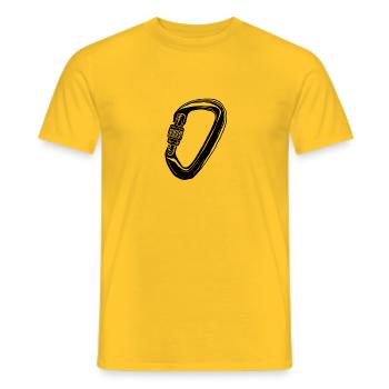 Mousqueton d’escalade - T-shirt d’escalade - T-shirt homme - jaune - Devant - AI Model Male 178 dark (178cm)