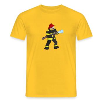 Fire Department Firefighter Firefighter Firetruck Fire - Men's T-Shirt - yellow - Front - AI Model Male 178 dark (178cm)