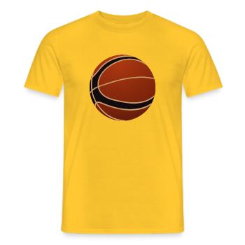 brun de basket-ball noir avec des accents - T-shirt homme - jaune - Devant - AI Model Male 178 dark (178cm)