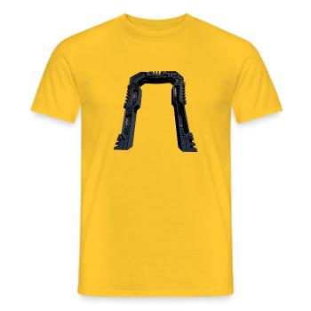 Stargate - Portal - Beamer - Männer T-Shirt - Gelb - Vorne - AI Model Male 178 dark (178cm)