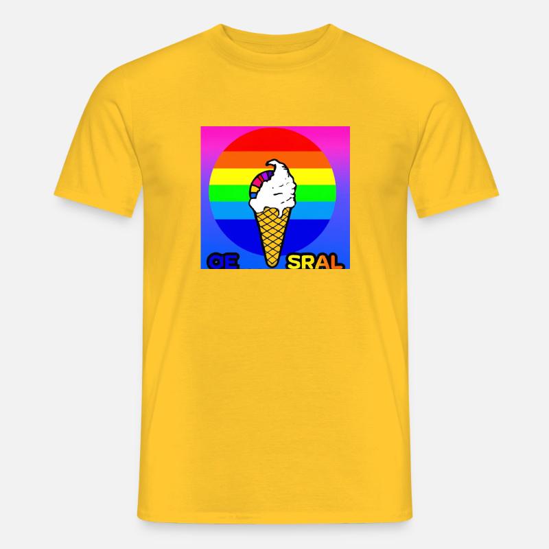 Das bunte Eis Logo - Männer T-Shirt - Gelb