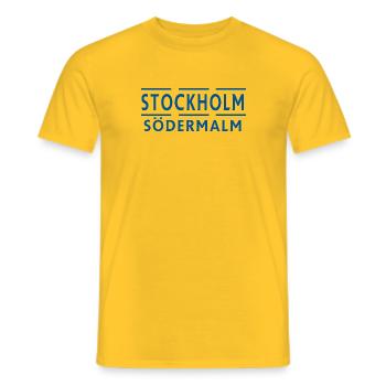 Stockholm Södermalm - Men's T-Shirt - yellow - Front - AI Model Male 178 dark (178cm)