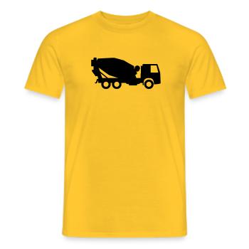 Betonmischer der aus Zement Beton mischt - Männer T-Shirt - Gelb - Vorne - AI Model Male 178 dark (178cm)
