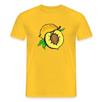 apricots apricot veggie vegetables fruits8 - Men's T-Shirt - yellow - Front - AI Model Male 178 dark (178cm)
