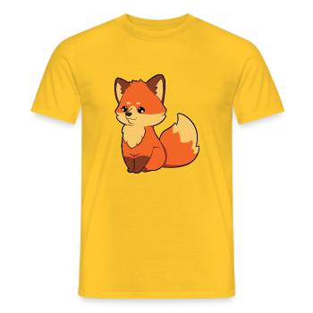 fox - Men's T-Shirt - yellow - Front - AI Model Male 178 dark (178cm)