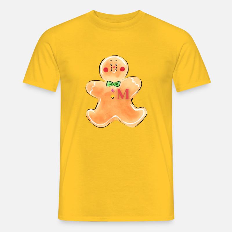 Lebkuchenmann "M" - Männer T-Shirt - Gelb