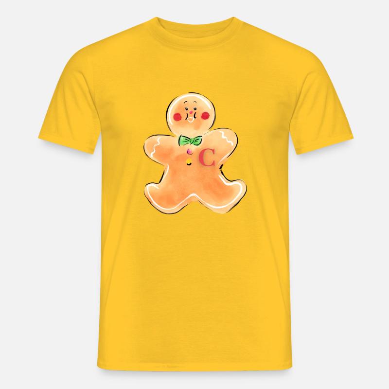 Lebkuchenmann "C" - Männer T-Shirt - Gelb