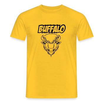 Buffalo - Men's T-Shirt - yellow - Front - AI Model Male 178 dark (178cm)