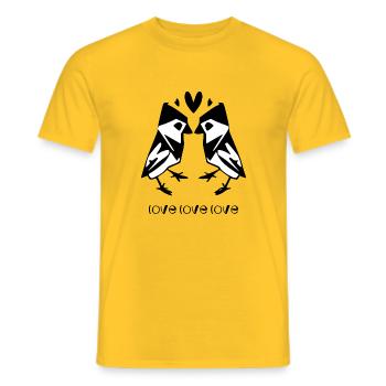 Birds in love - Men's T-Shirt - yellow - Front - AI Model Male 178 dark (178cm)