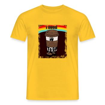 Coffe to go - Men's T-Shirt - yellow - Front - AI Model Male 178 dark (178cm)