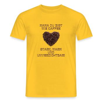 Mama ist wie Kaffe - Männer T-Shirt - Gelb - Vorne - AI Model Male 178 dark (178cm)
