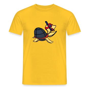 Schildkröte mit Taucherbrille und Schnorchel - Männer T-Shirt - Gelb - Vorne - AI Model Male 178 dark (178cm)