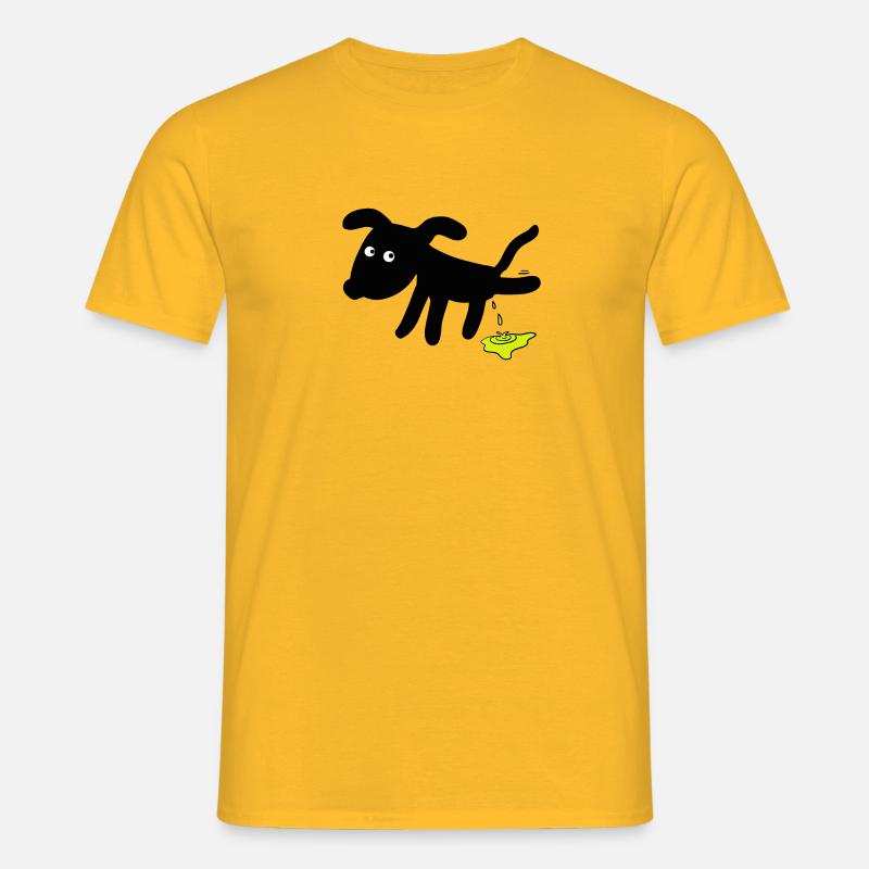 Dog pees dogs - Men's T-Shirt - yellow