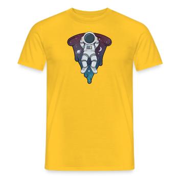 astronaut pizza,astronomy Space Solar System - Men's T-Shirt - yellow - Front - AI Model Male 178 dark (178cm)