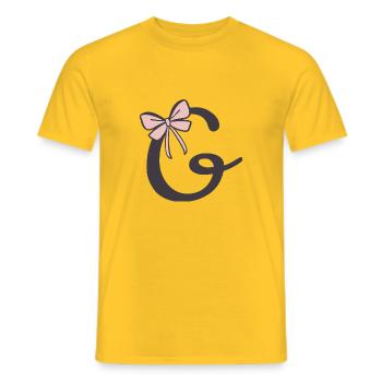 Initial letter G Ribbon - Men's T-Shirt - yellow - Front - AI Model Male 178 dark (178cm)
