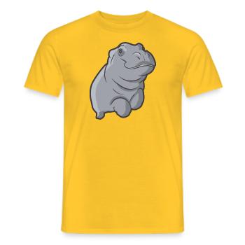 Hippopotame Hippopotame Hippopotame Hippopotame - T-shirt homme - jaune - Devant - AI Model Male 178 dark (178cm)