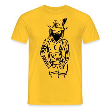 Lausmadl tatto - T-shirt homme - jaune - Devant - AI Model Male 178 dark (178cm)