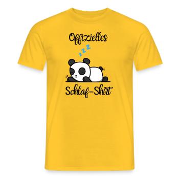 Official panda sleep shirt - Men's T-Shirt - yellow - Front - AI Model Male 178 dark (178cm)