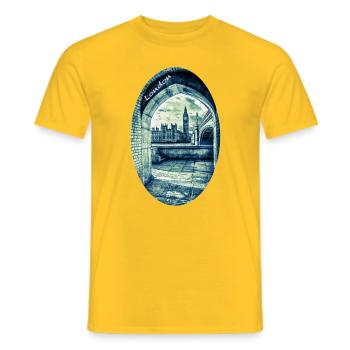 London der Palast von Westminster und Big Ben - Männer T-Shirt - Gelb - Vorne - AI Model Male 178 dark (178cm)