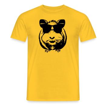Guinea Pig Cool Sunglasses Funny Vector 3 - Men's T-Shirt - yellow - Front - AI Model Male 178 dark (178cm)