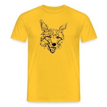 Cheeky fox - Men's T-Shirt - yellow - Front - AI Model Male 178 dark (178cm)