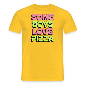 Manche Jungs lieben Pizza - Männer T-Shirt - Gelb - Vorne - AI Model Male 178 dark (178cm)