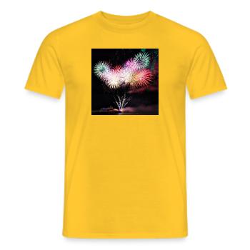 Feu d'artifice 2021 - T-shirt homme - jaune - Devant - AI Model Male 178 dark (178cm)