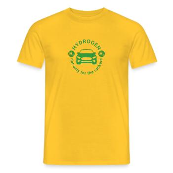 L’hydrogène H2 comme carburant pour les véhicules - T-shirt homme - jaune - Devant - AI Model Male 178 dark (178cm)