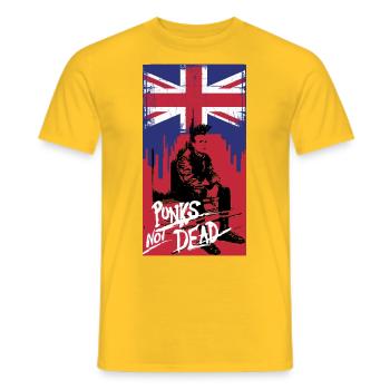 british punk rock - Men's T-Shirt - yellow - Front - AI Model Male 178 dark (178cm)
