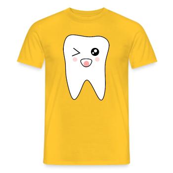 Tooth, Teeth, Dentist Gift - Men's T-Shirt - yellow - Front - AI Model Male 178 dark (178cm)