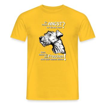 Angst vor Irish Terrier? Frauchen - Männer T-Shirt - Gelb - Vorne - AI Model Male 178 dark (178cm)