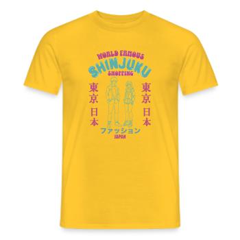 World Famous Shinjuku shopping district - Männer T-Shirt - Gelb - Vorne - AI Model Male 178 dark (178cm)