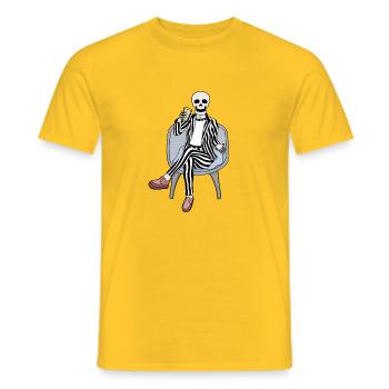 C’est l’heure de faire la fête - T-shirt homme - jaune - Devant - AI Model Male 178 dark (178cm)
