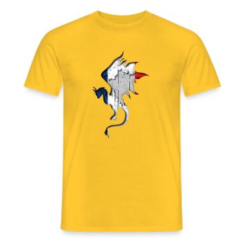 Flagge von Frankreich - Frankreich - Drachensilhouette - Männer T-Shirt - Gelb - Vorne - AI Model Male 178 dark (178cm)